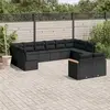 Image de vidaXL Salon de jardin 12 pcs avec coussins noir résine tressée