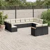 Image de vidaXL Salon de jardin 12 pcs avec coussins noir résine tressée