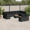Image de vidaXL Salon de jardin avec coussins 13 pcs noir résine tressée