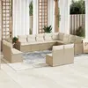 Image de vidaXL Salon de jardin avec coussins 12 pcs beige résine tressée