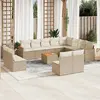 Image de vidaXL Salon de jardin avec coussins 13 pcs beige résine tressée