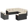 Image de vidaXL Salon de jardin 11 pcs avec coussins noir résine tressée