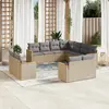 Image de vidaXL Salon de jardin 11 pcs avec coussins beige résine tressée