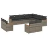 Image de vidaXL Salon de jardin avec coussins 12 pcs gris résine tressée