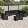 Image de vidaXL Salon de jardin avec coussins 13 pcs noir résine tressée