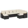 Image de vidaXL Salon de jardin 9 pcs avec coussins noir résine tressée
