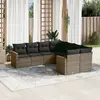 Image de vidaXL Salon de jardin 8 pcs avec coussins gris résine tressée