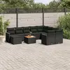 Image de vidaXL Salon de jardin 11 pcs avec coussins noir résine tressée