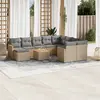 Image de vidaXL Salon de jardin 11 pcs avec coussins beige résine tressée