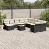 Image de vidaXL Salon de jardin 12 pcs avec coussins noir résine tressée