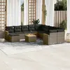 Image de vidaXL Salon de jardin avec coussins 12 pcs gris résine tressée