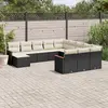Image de vidaXL Salon de jardin 12 pcs avec coussins noir résine tressée