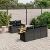 Image de vidaXL Salon de jardin 6 pcs avec coussins noir résine tressée