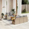 Image de vidaXL Salon de jardin avec coussins 6 pcs beige résine tressée