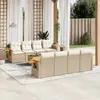 Image de vidaXL Salon de jardin avec coussins 9 pcs beige résine tressée