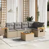 Image de vidaXL Salon de jardin avec coussins 6 pcs beige résine tressée