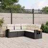 Image de vidaXL Salon de jardin 5 pcs avec coussins noir résine tressée