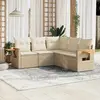 Image de vidaXL Salon de jardin avec coussins 5 pcs beige résine tressée
