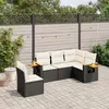 Image de vidaXL Salon de jardin 5 pcs avec coussins noir résine tressée
