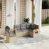 Image de vidaXL Salon de jardin avec coussins 5 pcs beige résine tressée