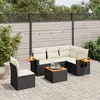 Image de vidaXL Salon de jardin 6 pcs avec coussins noir résine tressée