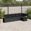 Image de vidaXL Salon de jardin 6 pcs avec coussins noir résine tressée