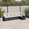 Image de vidaXL Salon de jardin 6 pcs avec coussins noir résine tressée