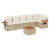 Image de vidaXL 7-delige Loungeset met kussens poly rattan beige