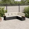 Image de vidaXL Salon de jardin 6 pcs avec coussins noir résine tressée