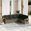 Image de vidaXL Salon de jardin 6 pcs avec coussins gris résine tressée