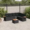 Image de vidaXL Salon de jardin 7 pcs avec coussins noir résine tressée