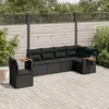 Image de vidaXL Salon de jardin 6 pcs avec coussins noir résine tressée