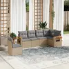 Image de vidaXL Salon de jardin avec coussins 6 pcs beige résine tressée