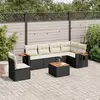 Image de vidaXL Salon de jardin 7 pcs avec coussins noir résine tressée