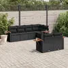 Image de vidaXL Salon de jardin 7 pcs avec coussins noir résine tressée