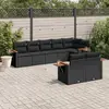 Image de vidaXL Salon de jardin 8 pcs avec coussins noir résine tressée