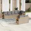 Image de vidaXL Salon de jardin avec coussins 8 pcs beige résine tressée