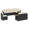 Image de vidaXL Salon de jardin 8 pcs avec coussins noir résine tressée