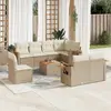 Image de vidaXL Salon de jardin avec coussins 9 pcs beige résine tressée