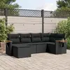 Image de vidaXL Salon de jardin 6 pcs avec coussins noir résine tressée