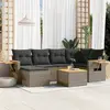 Image de vidaXL Salon de jardin avec coussins 7 pcs gris résine tressée