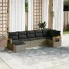 Image de vidaXL Salon de jardin avec coussins 7 pcs gris résine tressée