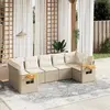 Image de vidaXL Salon de jardin avec coussins 7 pcs beige résine tressée