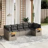 Image de vidaXL Salon de jardin avec coussins 7 pcs gris résine tressée