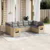 Image de vidaXL Salon de jardin avec coussins 9 pcs beige résine tressée