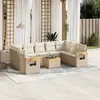 Image de vidaXL Salon de jardin avec coussins 10 pcs beige résine tressée
