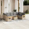 Image de vidaXL Salon de jardin avec coussins 10 pcs beige résine tressée
