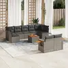Image de vidaXL Salon de jardin avec coussins 10 pcs gris résine tressée
