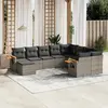 Image de vidaXL Salon de jardin avec coussins 10 pcs gris résine tressée