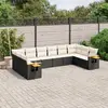 Image de vidaXL Salon de jardin 10 pcs avec coussins noir résine tressée
